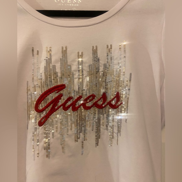 White Guess Bling T-shirt - Picture 3 of 5